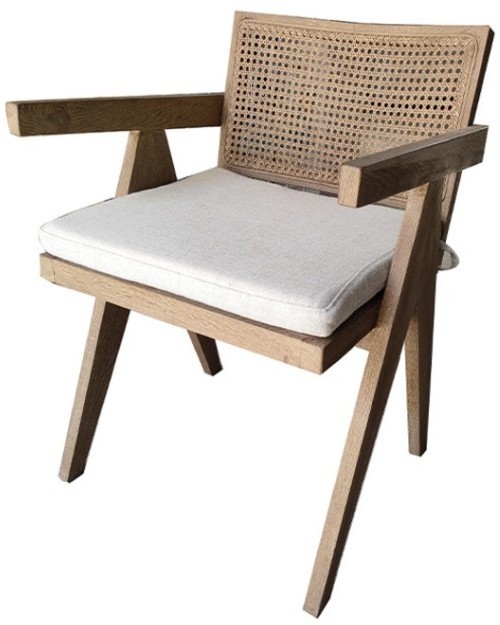 Полукресло HDC5807-1-OAK, дуб, текстиль, beige, ROOMERS FURNITURE