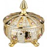 Конфетница с крышкой "lefard gold glass" диаметр=17 см. высота=21 см. (195-104)