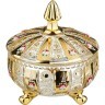 Конфетница с крышкой "lefard gold glass" диаметр=17 см. высота=21 см. (195-104)