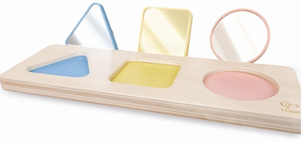 Детский игровой набор Сортер "Цвета и формы", 3 фигуры с ручкой и зерколом (E0072_HP)