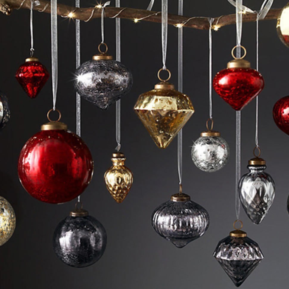 Новогодняя игрушка ATJ 422, стекло, Antique bronze, RESTORATION HARDWARE