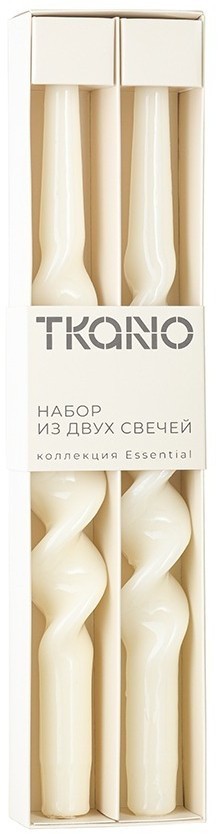Набор из двух свечей кремового цвета из коллекции essential, 35 см (79762)