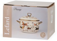 Кастрюля lefard эмалированная с крышкой, серия passage, 4,8л, диа.22см подходит для индук.плит (950-654)