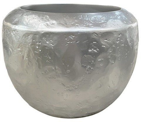 ZS2063-26SL  Кашпо c фактурной поверхностью серебро d35*26см (TT-00010217)