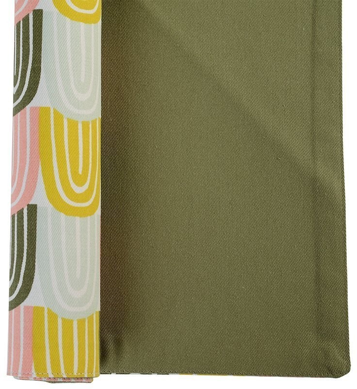 Салфетка двухсторонняя под приборы оливкового цвета с принтом passion arch из коллекции wild, 35х45 (65652)