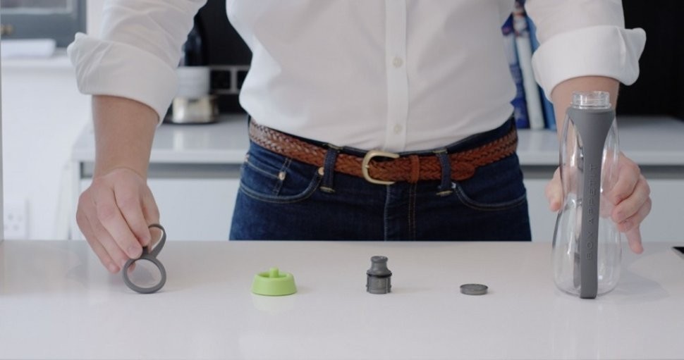 Экобутылка с фильтром eau good duo, 700 мл, серо-голубая (62880)