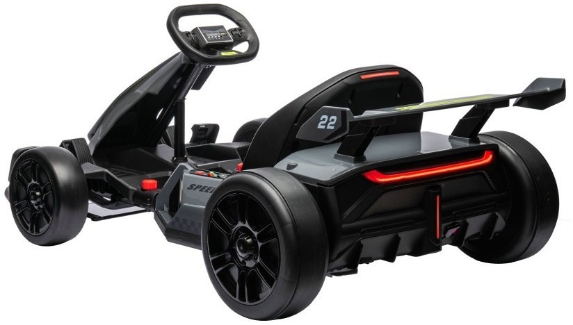 Детский электромобиль дрифт картинг (серый, 12 км/ч, 24V) (AHL007-GREY)