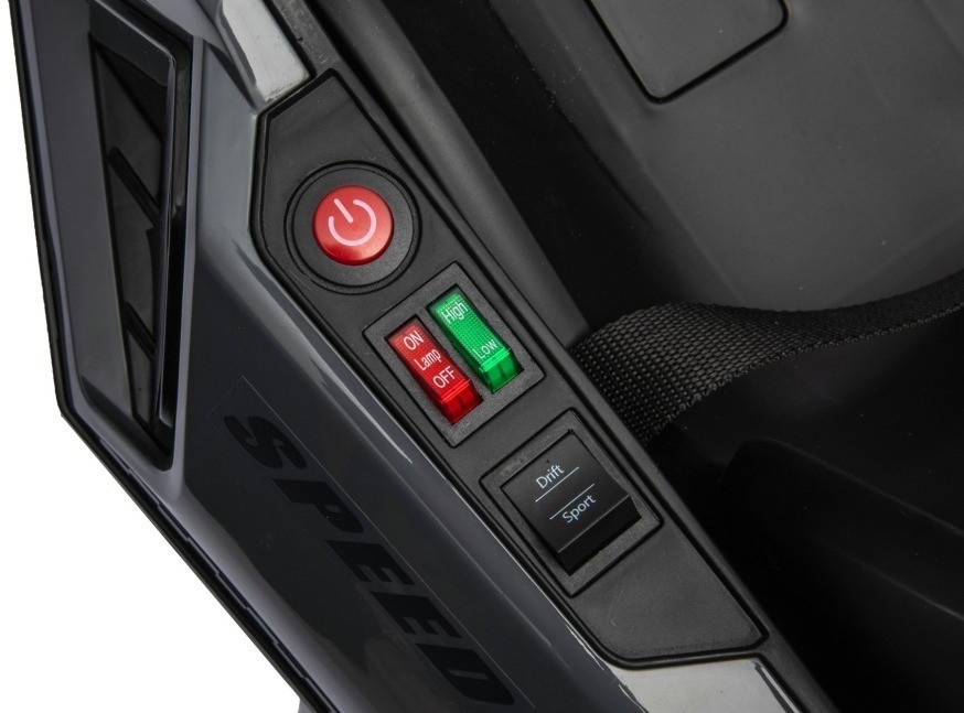 Детский электромобиль дрифт картинг (серый, 12 км/ч, 24V) (AHL007-GREY)