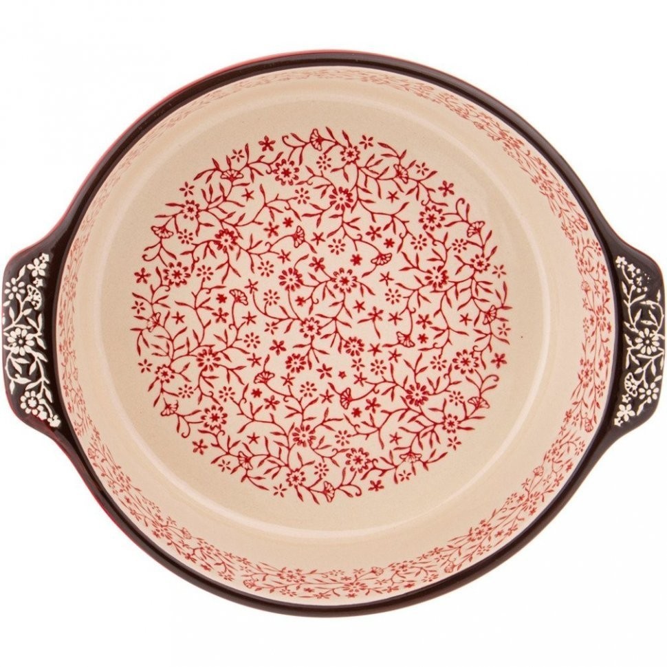 Блюдо для запекания и выпечки круглое 2700 мл 28*25,5*8,5 см красное Agness (777-056)