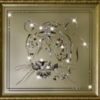 Картина Взгляд тигра с кристаллами Swarovski (1070)