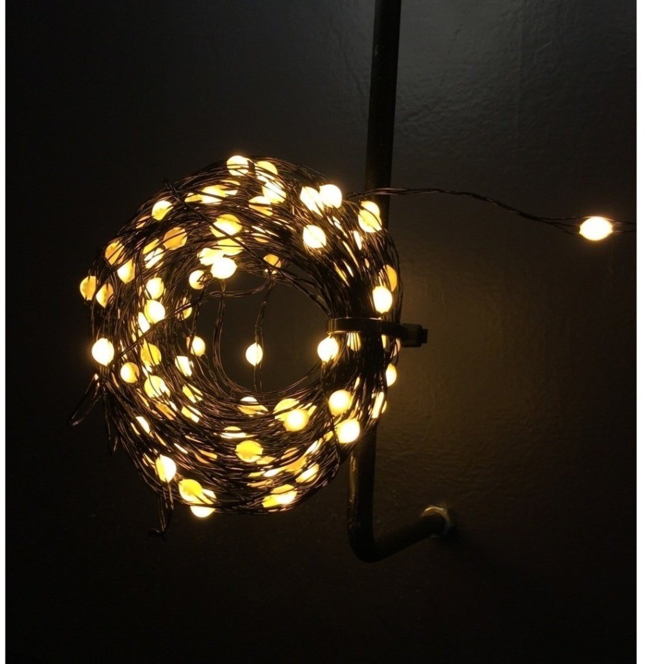 Гирлянда роса luca lighting теплый свет на черном  проводе (150 ламп, длина гирлянды 1500 см) (84905)