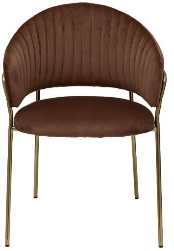 Стул обеденный велюр коричневый 59*56*81см (TT-00013161)