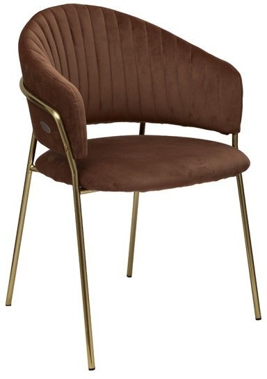 Стул обеденный велюр коричневый 59*56*81см (TT-00013161)