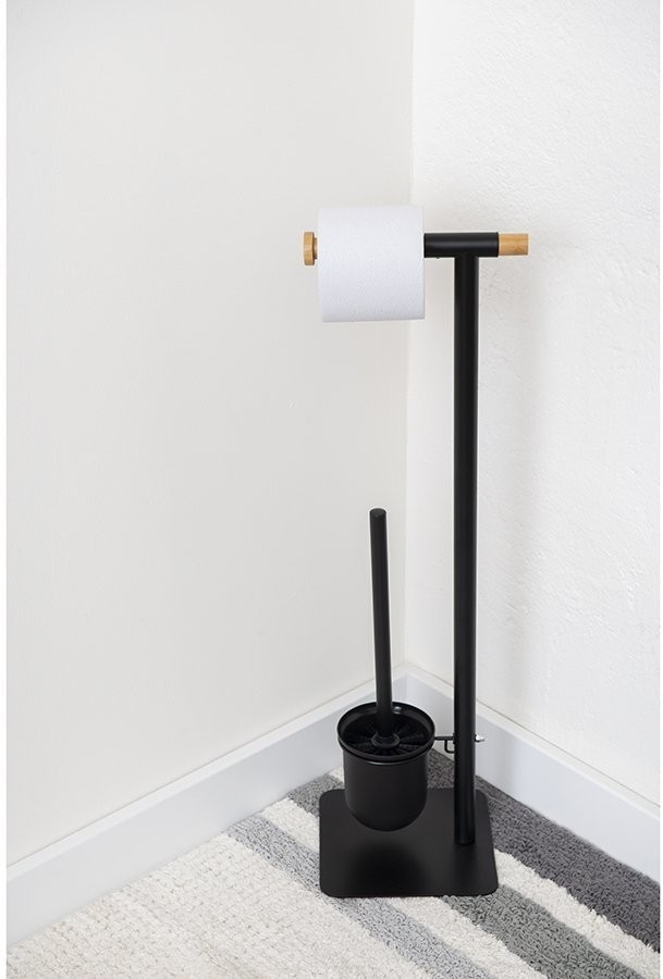 Держатель для туалетной бумаги с подвесным ершиком mats, черный (74112)