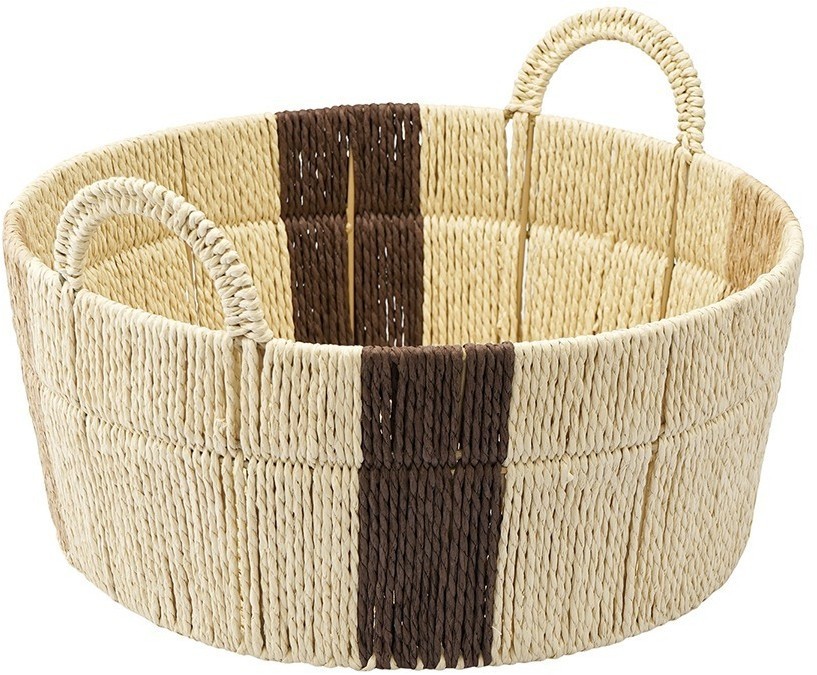 Корзина плетеная круглая bodhran chocolate из коллекции ethnic, размер l (77219)