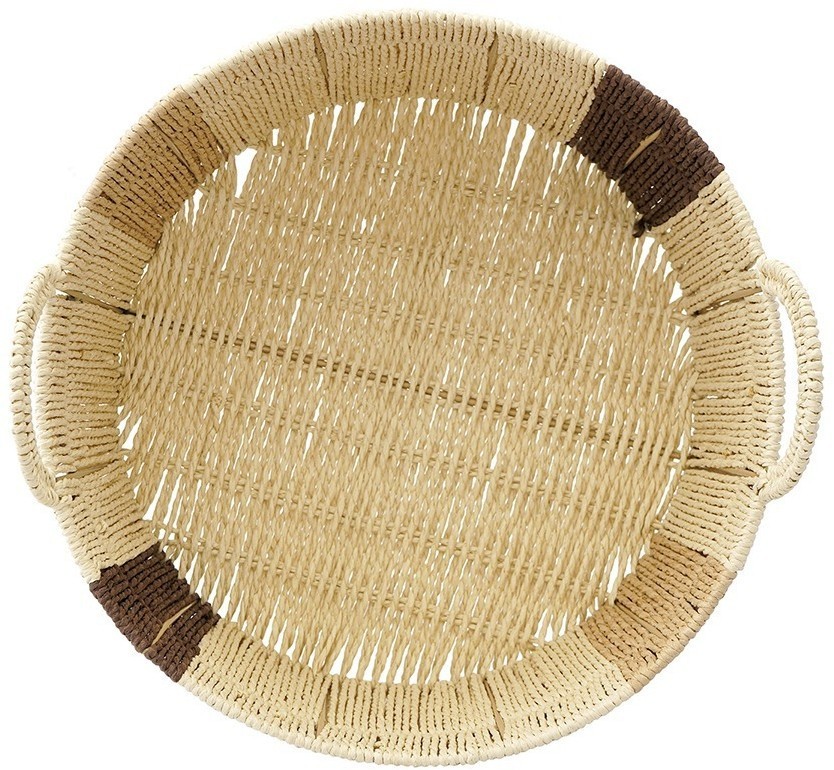 Корзина плетеная круглая bodhran chocolate из коллекции ethnic, размер l (77219)