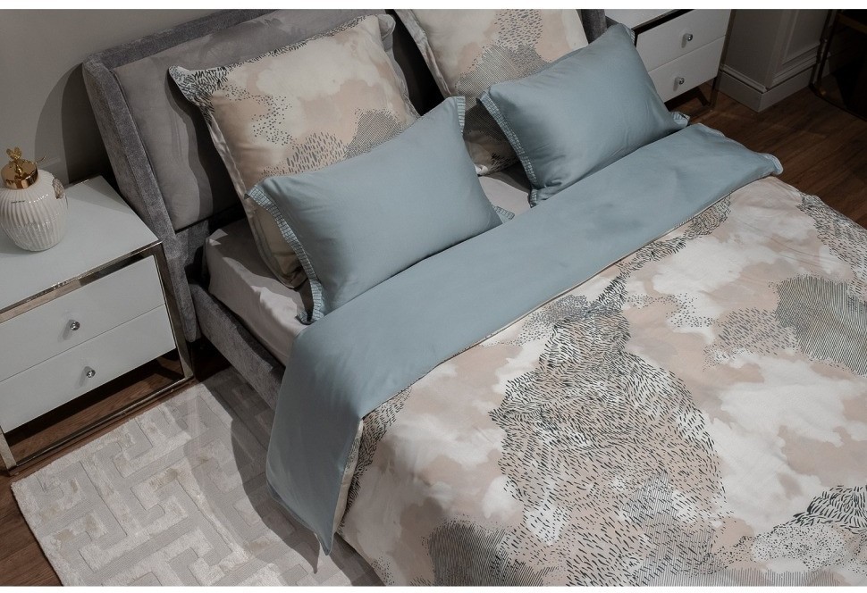 Пододеяльник Нувола принт тенсель бирюзовый 220*200 (TT-00011349)
