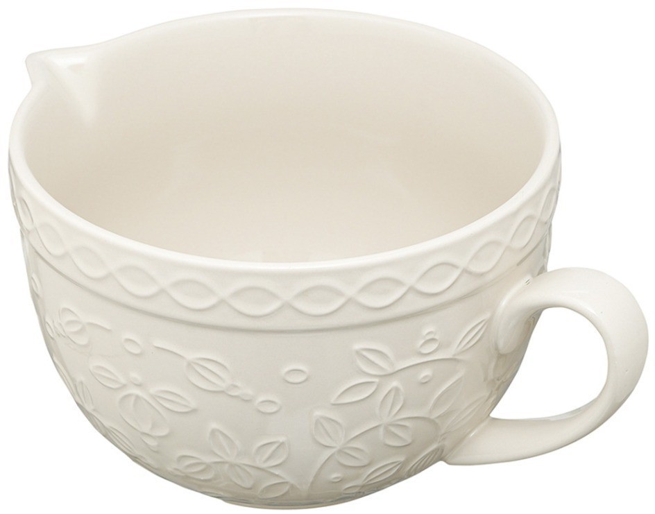 Кувшин для смешивания кремового цвета с рельефным узором Ягоды Тайги из коллекции russian north, 2л (75207)