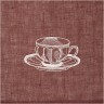 Набор полотенец 2шт "чаепитие" ,коричневый+клетка, 100%лён+100%хлопок SANTALINO (850-605-10)