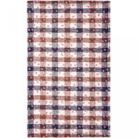 Набор полотенец 2шт &quot;чаепитие&quot; ,коричневый+клетка, 100%лён+100%хлопок SANTALINO (850-605-10)