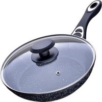 Сковорода 22см мрам/крошка с крышкой МВ (27681)