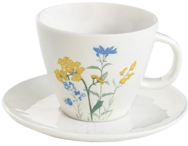 Чашка с блюдцем Луговые цветы, жёлтые, 0,25 л - EL-R2204/MILY Easy Life