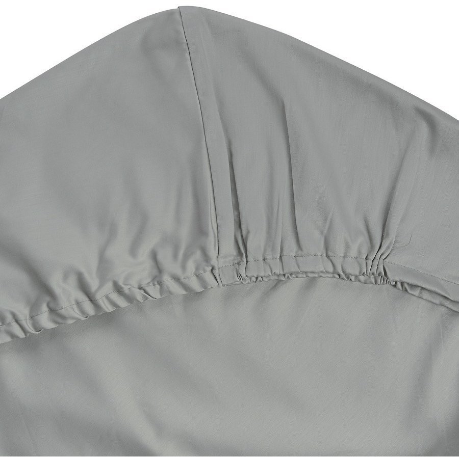 Простыня на резинке из сатина светло-серого цвета из коллекции essential, 200х200х30 см (70549)