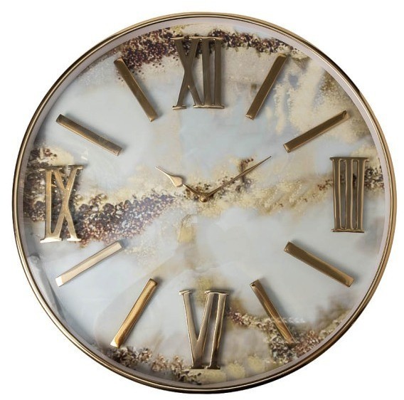 Часы настенные с разводами цвет золото 51см (TT-00008944)