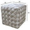 Пуф плетеный велюр серо-бежевый 40*40*40см (TT-00008840)