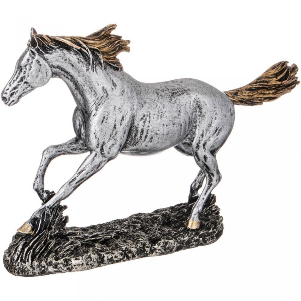 Фигурка декоративна "конь" 34*22 см цвет: черненое серебро ИП Шихмурадов (169-259)