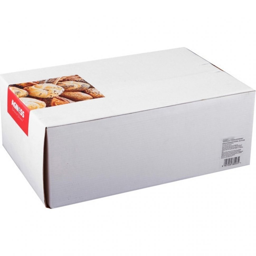 Хлебница agness "black marble" деревянная с пластиковой крышкой, 36*26*20 см (938-013)