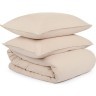 Комплект постельного белья полутораспальный бежевого цвета из органического стираного хлопка из коллекции essential (69366)