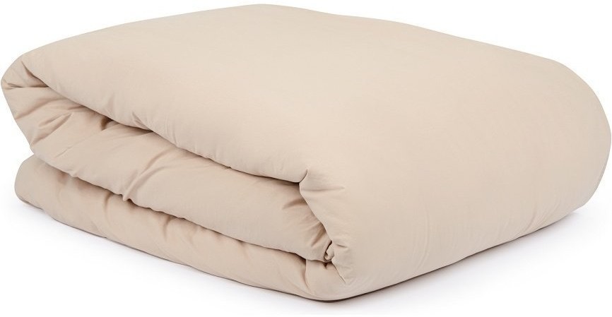 Комплект постельного белья полутораспальный бежевого цвета из органического стираного хлопка из коллекции essential (69366)