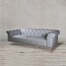Диван S0200-3D/greyB#67, обивка кожа, ножки нержавеющая сталь, grey/matte cooper, ROOMERS FURNITURE