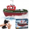 Радиоуправляемый буксир Tugboat зеленый 2.4G 1:72 (HL-3800-G)