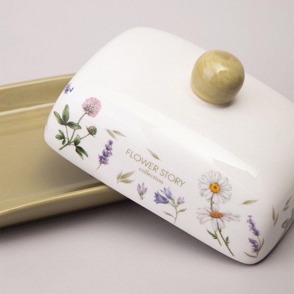 Масленка agness "flower story" 17*12,5*8,5 см (358-2175)