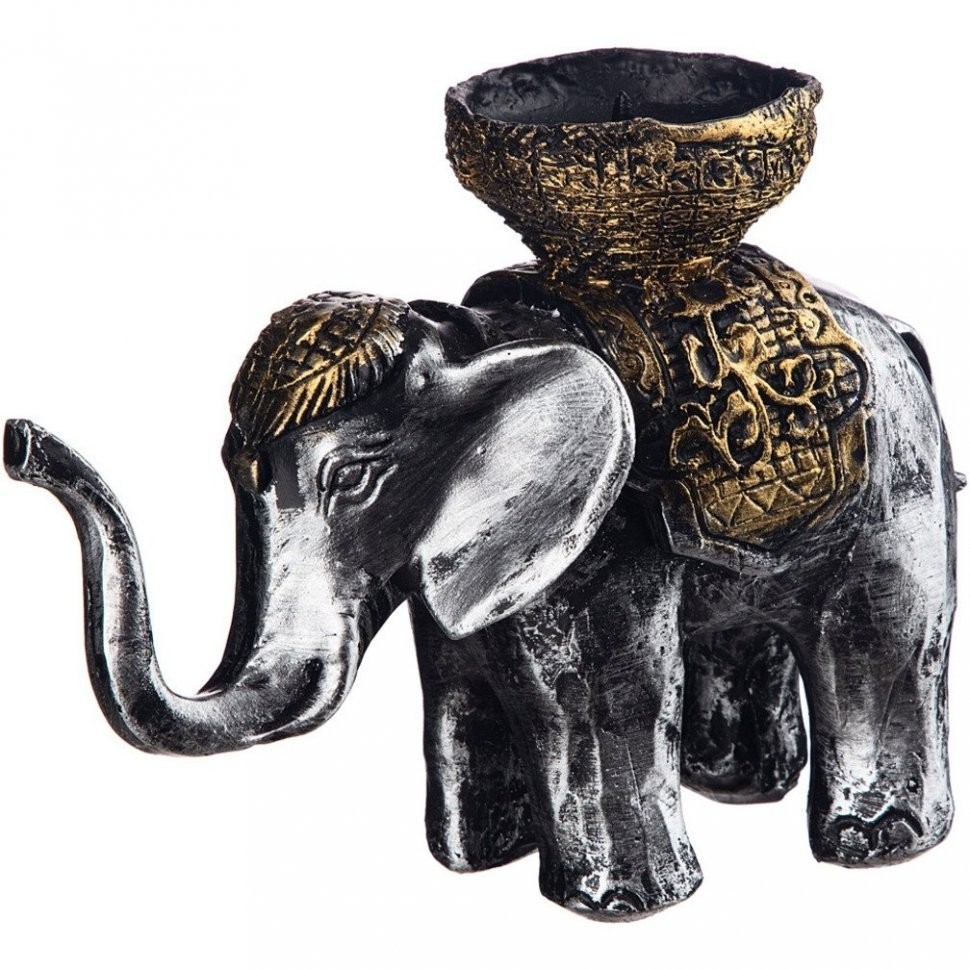 Подсвечник "слон" 19*13 см цвет: серебро ИП Шихмурадов (169-252)