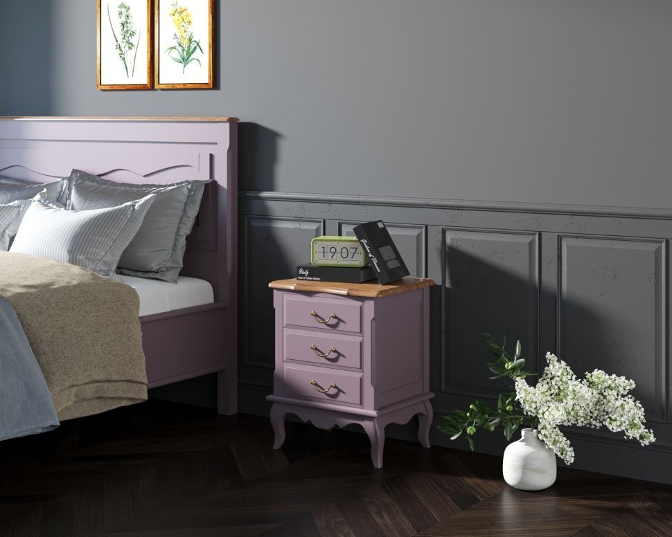 Прикроватная тумба Leontina Lavanda на три ящика арт ST9302/3L-ET