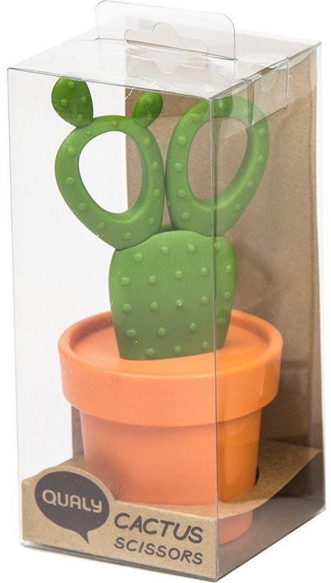 Ножницы с держателем cactus, оранжевые/зеленые (59853)