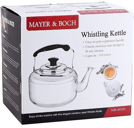 Чайник со свистком 4 л нерж/сталь Mayer&Boch (40581)