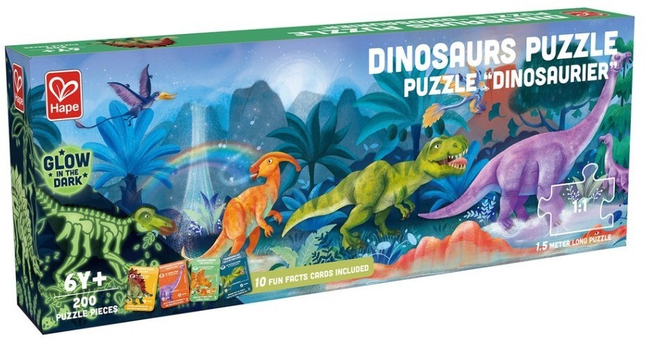 Пазл для детей "Динозавры", светящийся в темноте, 200 элементов, 150 см (E1632_HP)