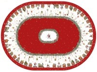 Скатерть овальная &quot;щелкунчик&quot;160х220см ,красный, 100% хлопок,твил, пропитка Lefard (850-762-41)