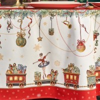 Скатерть овальная &quot;щелкунчик&quot;160х220см ,красный, 100% хлопок,твил, пропитка Lefard (850-762-41)