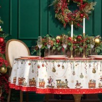 Скатерть овальная &quot;щелкунчик&quot;160х220см ,красный, 100% хлопок,твил, пропитка Lefard (850-762-41)