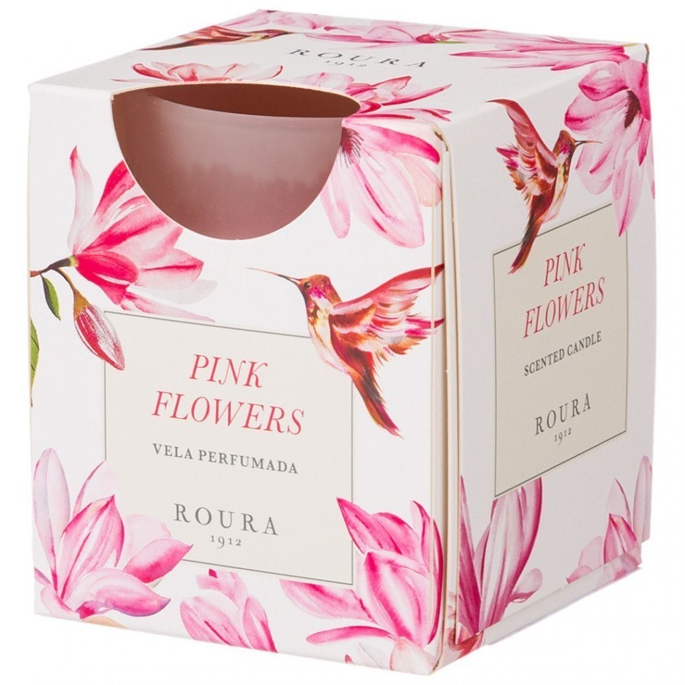 Свеча roura  ароматизированная в стакане "розовые цветы" 8,5*7 см Ceras Roura (360-155)