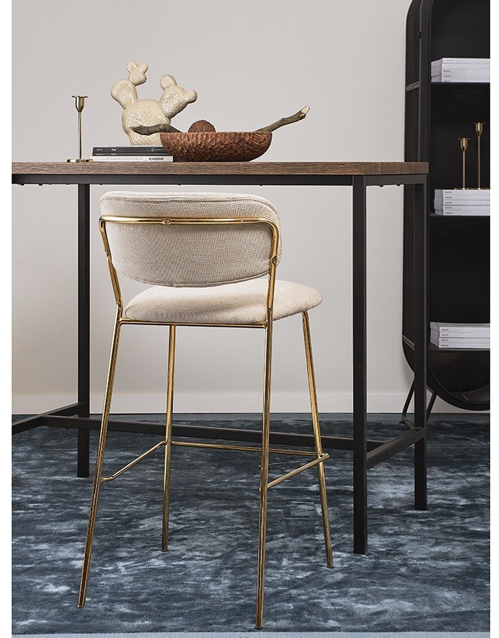 Стул барный eirill, шенилл, серый (75786)