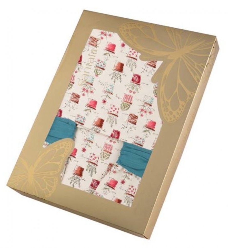 Штора кухонная с подхватами 102*180 см из 2шт "летняя веранда" 100% х/б Текстильный Мир (850-821-1)