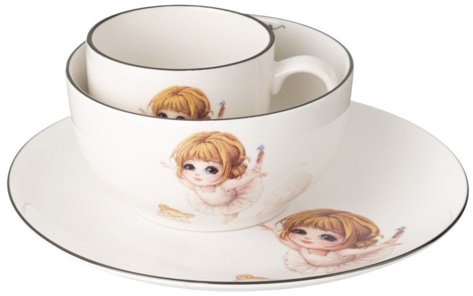 Набор посуды lefard я танцую, 3 пр.: салатник 470мл, тарелка 20см, кружка 220мл (260-940)