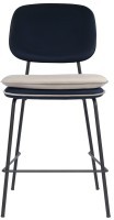 Стул полубарный с контрастным кантом pea, велюр, темно-синий/бежевый (77329)