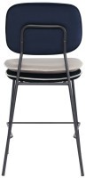 Стул полубарный с контрастным кантом pea, велюр, темно-синий/бежевый (77329)
